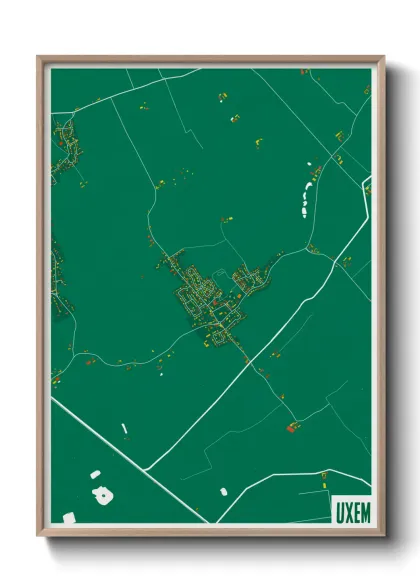 Une affiche de carte sur Uxem