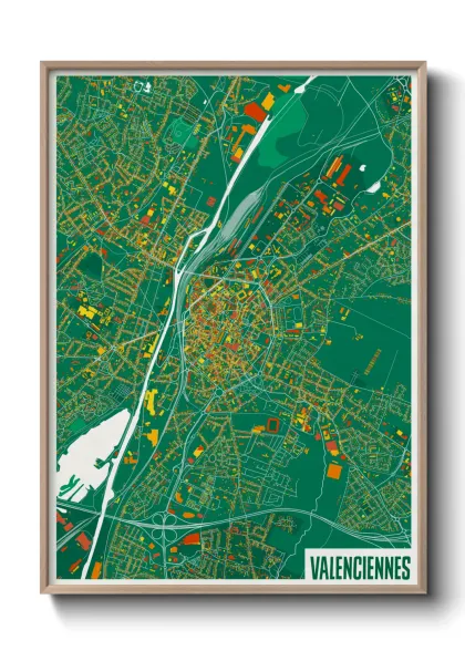 Une affiche de carte sur Valenciennes