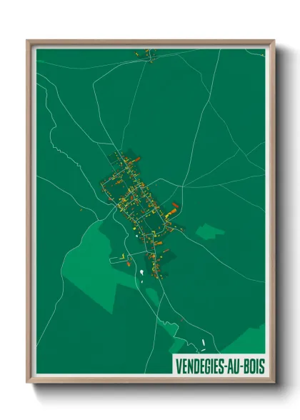 Une affiche de carte sur Vendegies-au-Bois