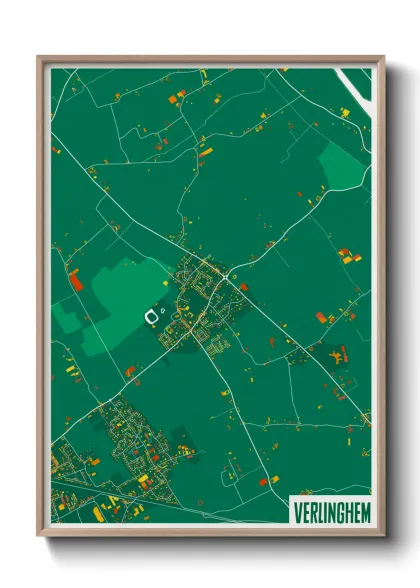 Une affiche de carte sur Verlinghem