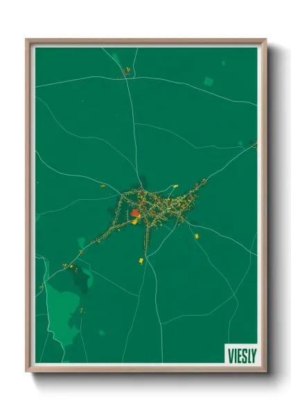 Une affiche de carte sur Viesly