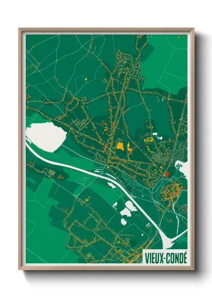 Une affiche de carte sur Vieux-Condé