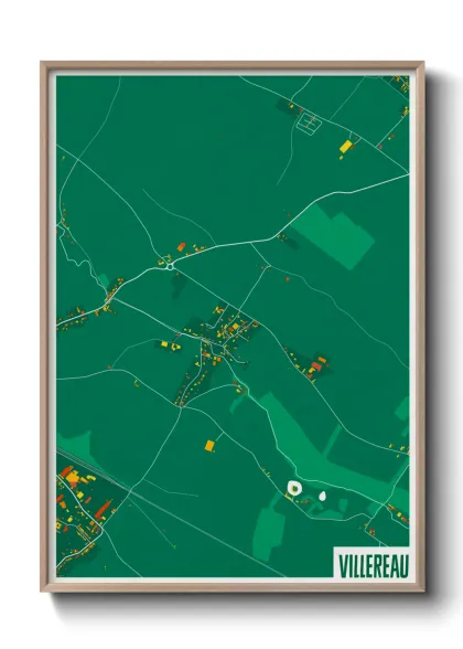 Une affiche de carte sur Villereau