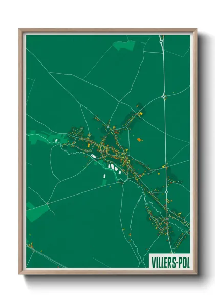 Une affiche de carte sur Villers-Pol