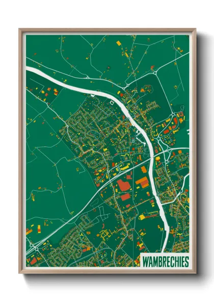 Une affiche de carte sur Wambrechies