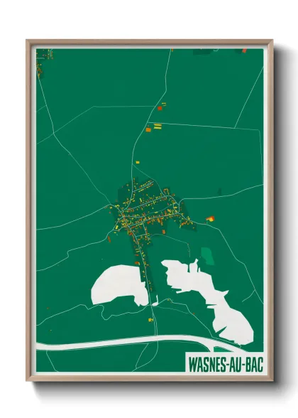 Une affiche de carte sur Wasnes-au-Bac