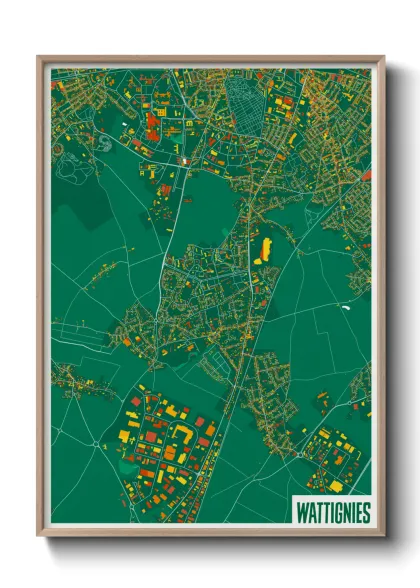 Une affiche de carte sur Wattignies