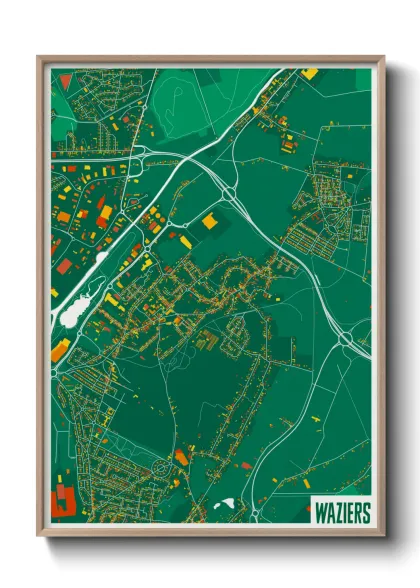 Une affiche de carte sur Waziers