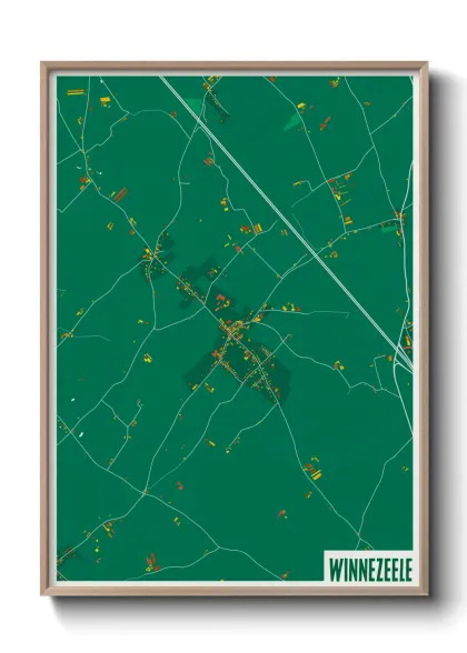 Une affiche de carte sur Winnezeele