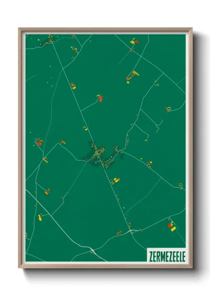 Une affiche de carte sur Zermezeele