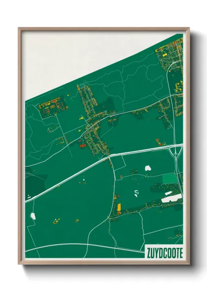 Une affiche de carte sur Zuydcoote