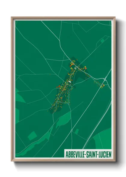 Une affiche de carte sur Abbeville-Saint-Lucien