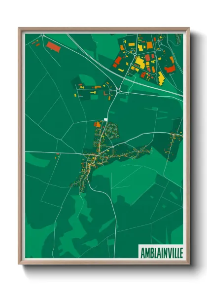 Une affiche de carte sur Amblainville