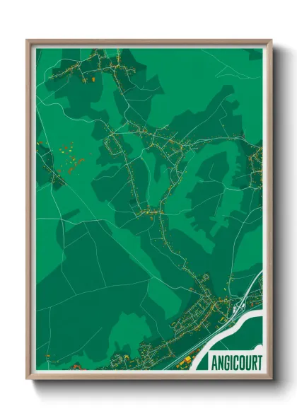 Une affiche de carte sur Angicourt