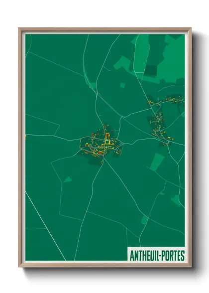 Une affiche de carte sur Antheuil-Portes