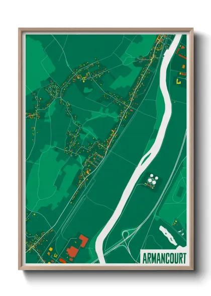 Une affiche de carte sur Armancourt