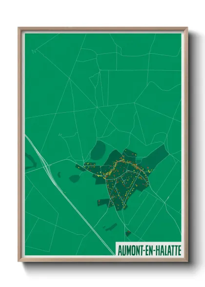 Une affiche de carte sur Aumont-en-Halatte