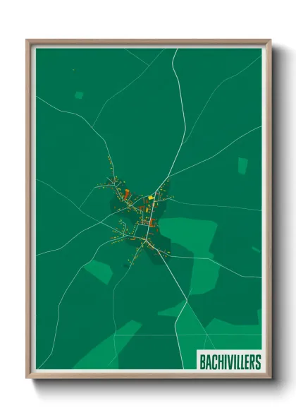 Une affiche de carte sur Bachivillers