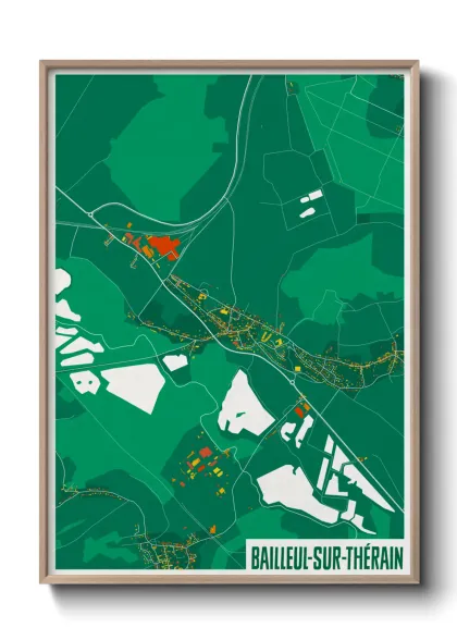 Une affiche de carte sur Bailleul-sur-Thérain
