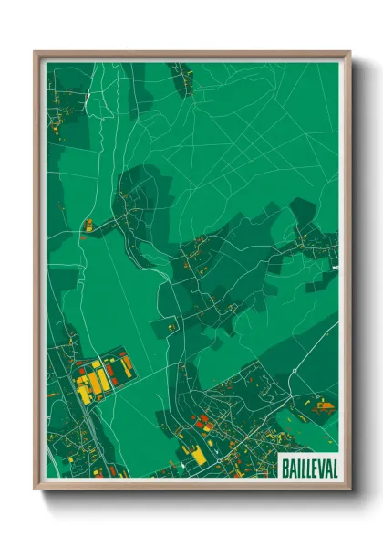 Une affiche de carte sur Bailleval