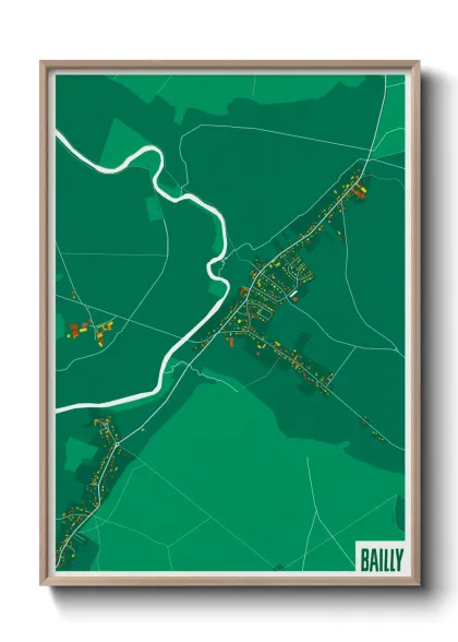Une affiche de carte sur Bailly