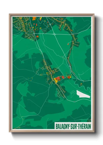Une affiche de carte sur Balagny-sur-Thérain