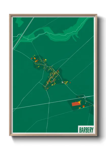 Une affiche de carte sur Barbery