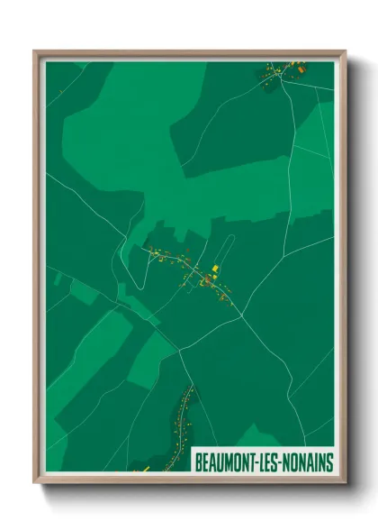 Une affiche de carte sur Beaumont-les-Nonains