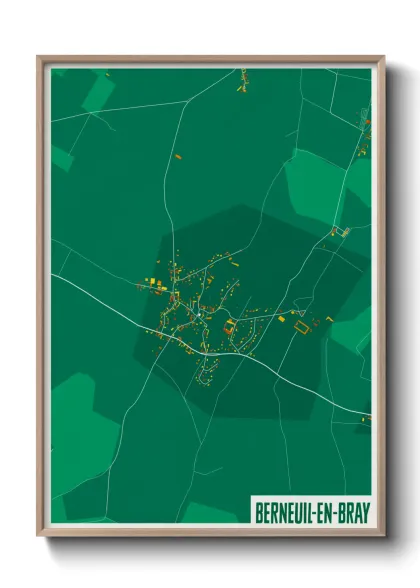 Une affiche de carte sur Berneuil-en-Bray