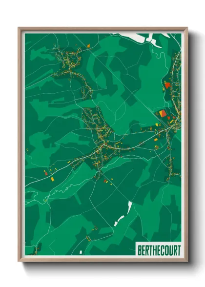 Une affiche de carte sur Berthecourt