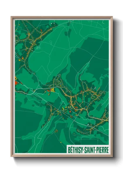 Une affiche de carte sur Béthisy-Saint-Pierre