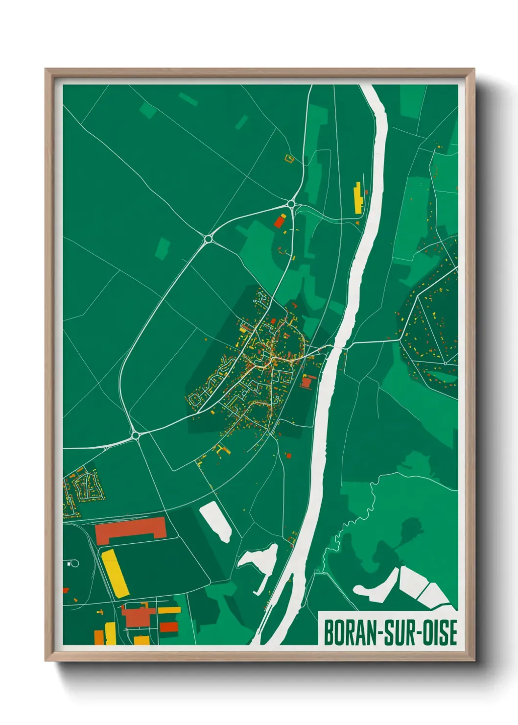 Un poster carte Boran-sur-Oise