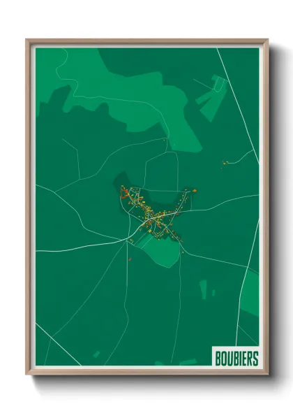 Une affiche de carte sur Boubiers