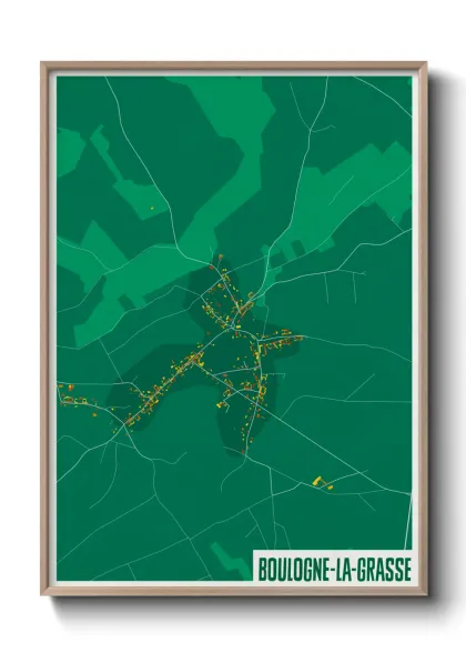 Une affiche de carte sur Boulogne-la-Grasse