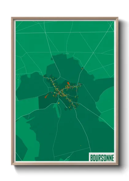 Une affiche de carte sur Boursonne