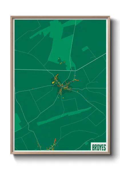 Une affiche de carte sur Broyes