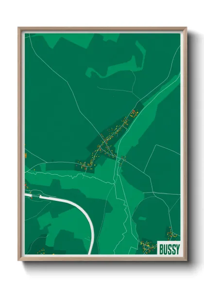 Une affiche de carte sur Bussy