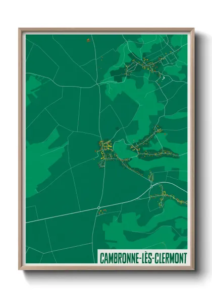 Une affiche de carte sur Cambronne-lès-Clermont