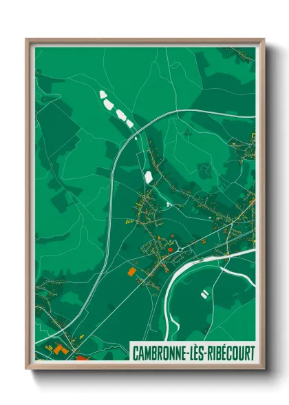 Une affiche de carte sur Cambronne-lès-Ribécourt