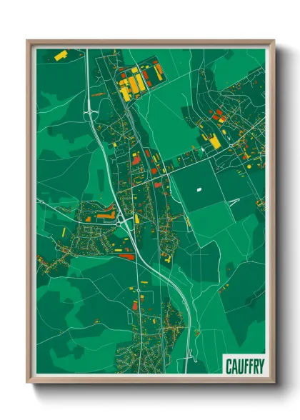Une affiche de carte sur Cauffry