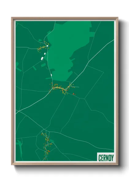 Une affiche de carte sur Cernoy