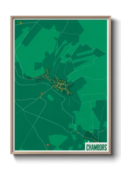 Une affiche de carte sur Chambors