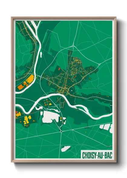 Une affiche de carte sur Choisy-au-Bac