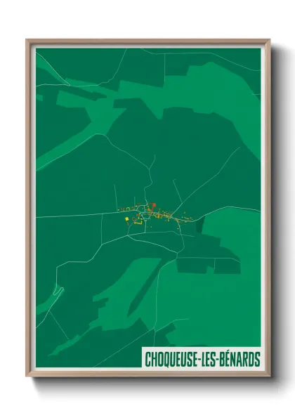 Une affiche de carte sur Choqueuse-les-Bénards