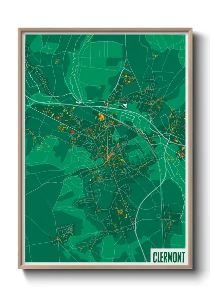 Une affiche de carte sur Clermont