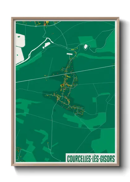 Une affiche de carte sur Courcelles-lès-Gisors