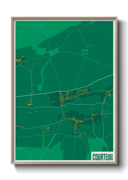 Une affiche de carte sur Courteuil