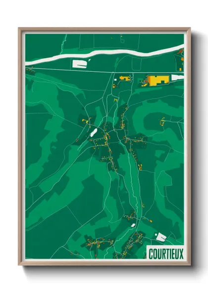 Une affiche de carte sur Courtieux