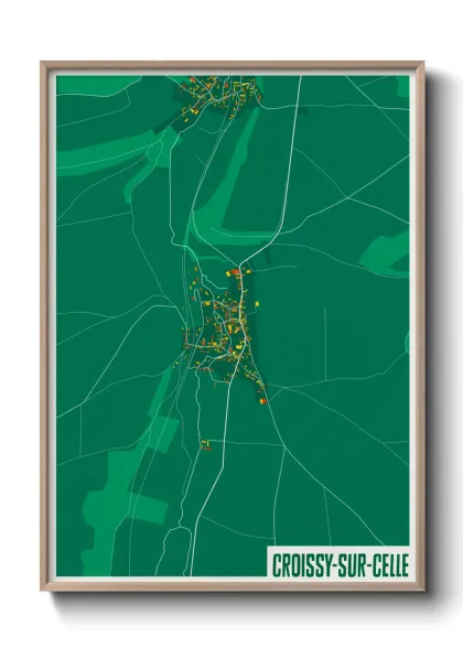Une affiche de carte sur Croissy-sur-Celle