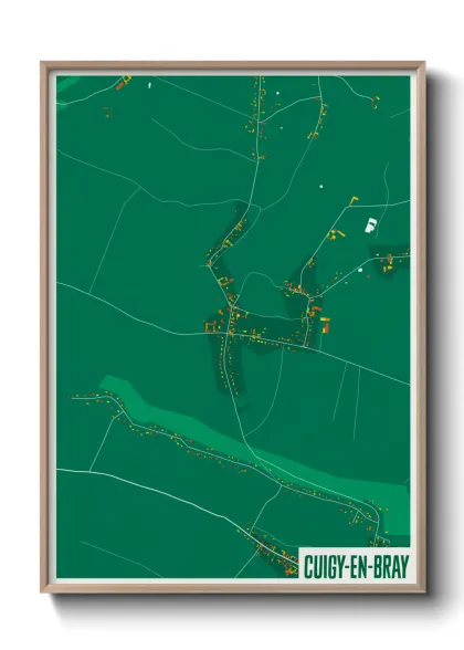 Une affiche de carte sur Cuigy-en-Bray